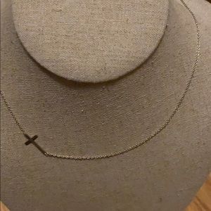 Stella & Dot silver interlock cross necklace